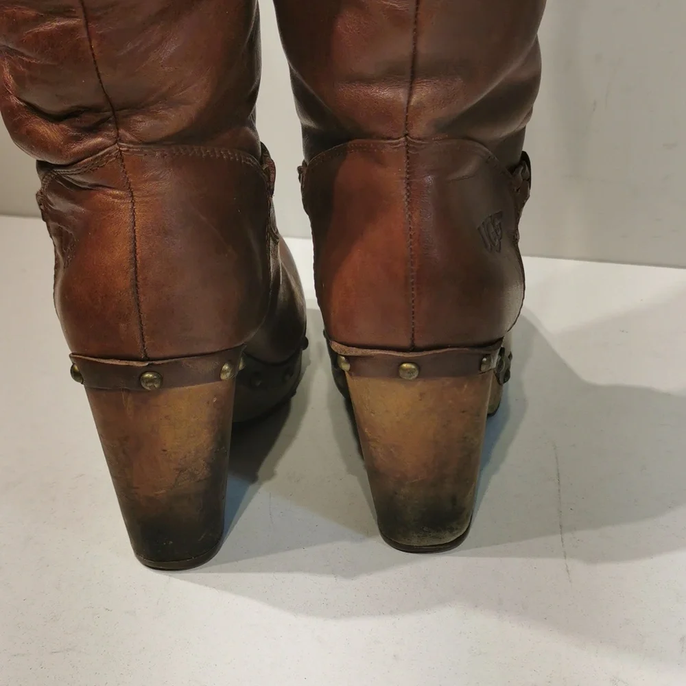 UGG Australia Savanna high clog boots size 7 sheepskin wooden heel - Picture 7 of 11